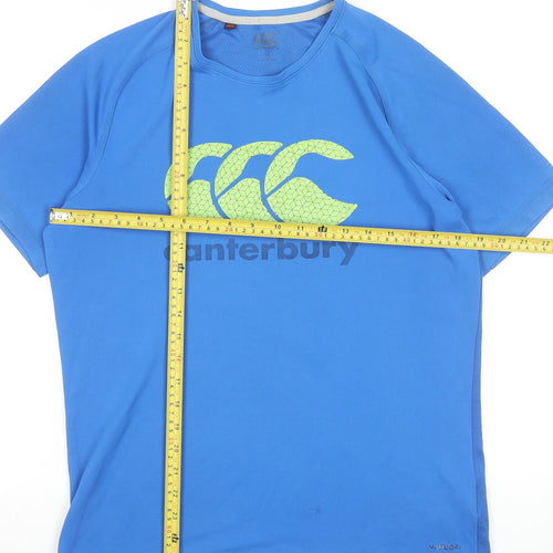 Canterbury Men's Blue Polyester Short Sleeve T-Shirt Activewear Top Size M