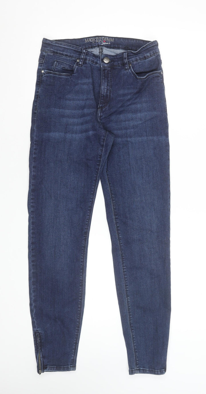C.RO Magic Fit Women's Blue Ankle Zip Slim Jeans Size 10