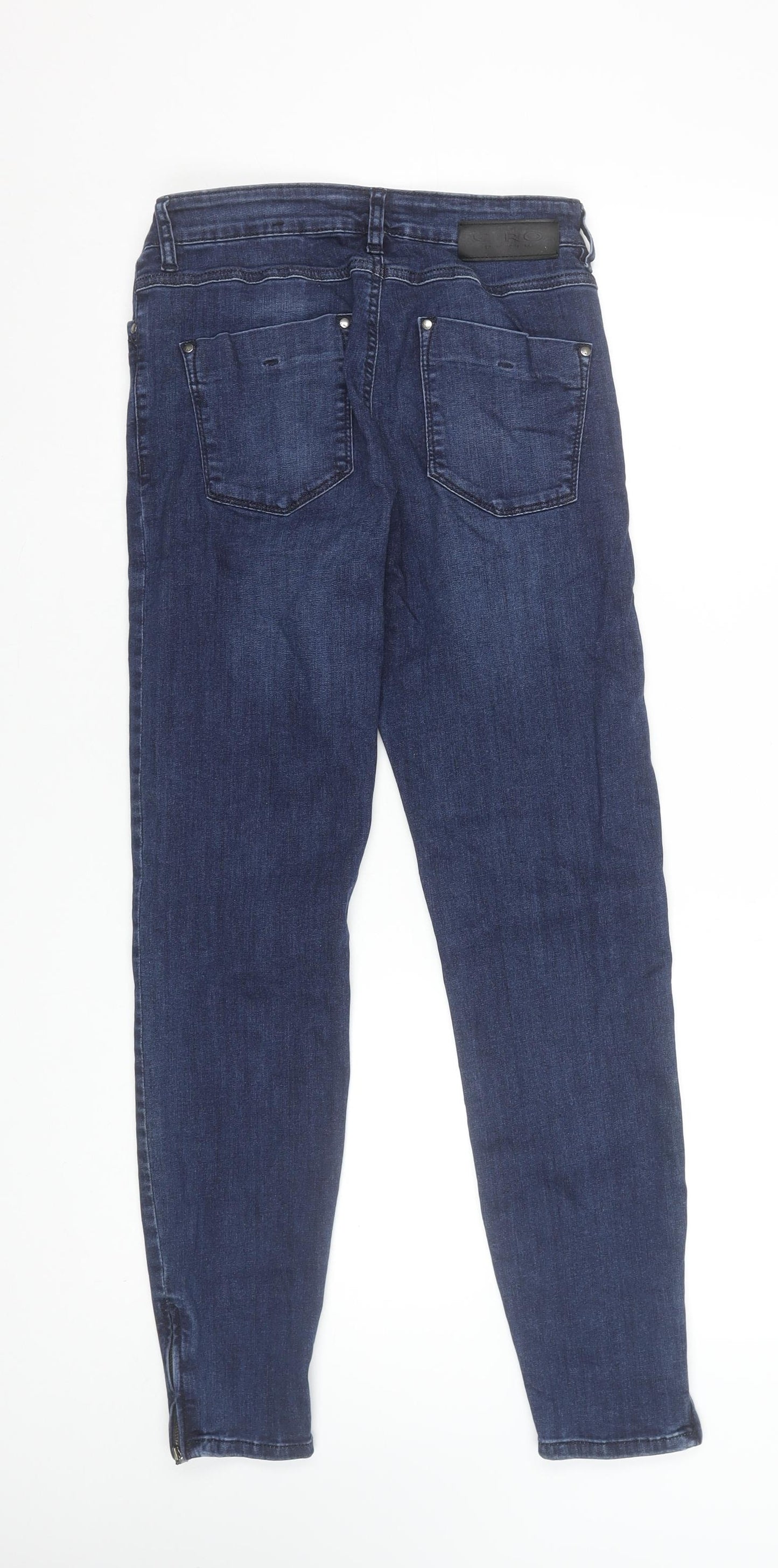 C.RO Magic Fit Women's Blue Ankle Zip Slim Jeans Size 10