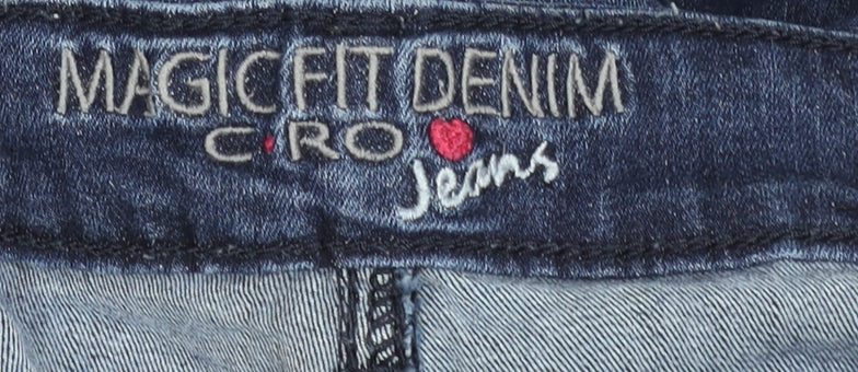 C.RO Magic Fit Women's Blue Ankle Zip Slim Jeans Size 10