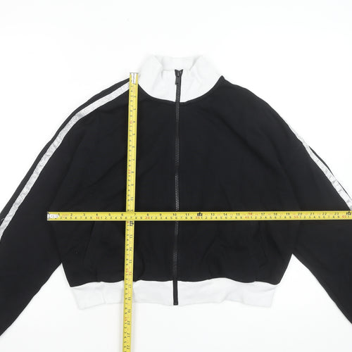 Marks and Spencer Girls Black Full Zip Hoodie 13-14 Years Cotton Blend