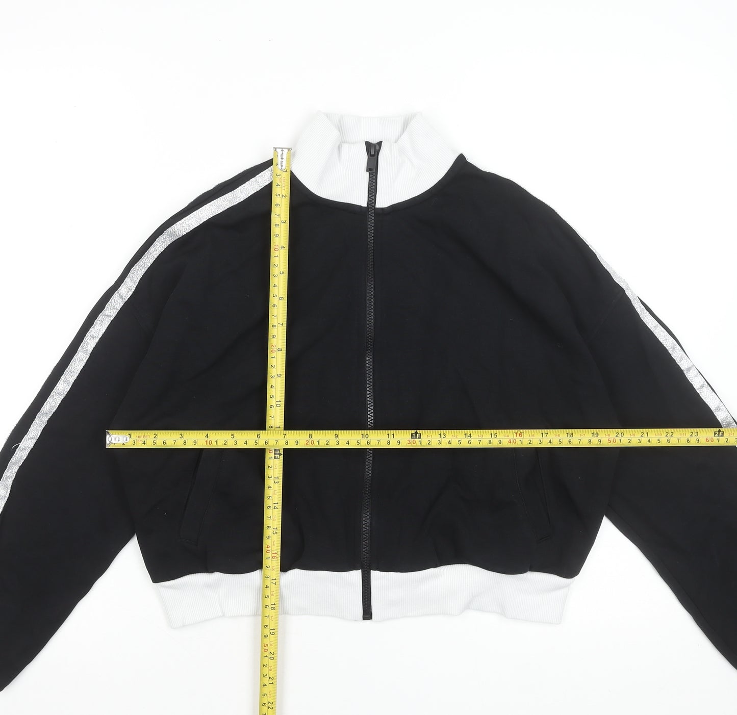 Marks and Spencer Girls Black Full Zip Hoodie 13-14 Years Cotton Blend