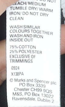 Marks and Spencer Girls Black Full Zip Hoodie 13-14 Years Cotton Blend