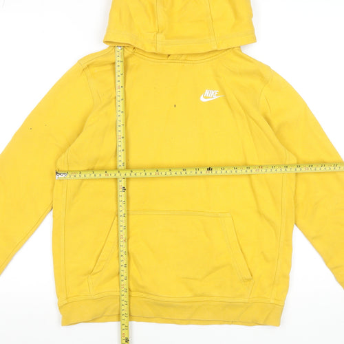 Nike Boys Yellow Pullover Hoodie XL 158-170cm Cotton Blend Sweatshirt