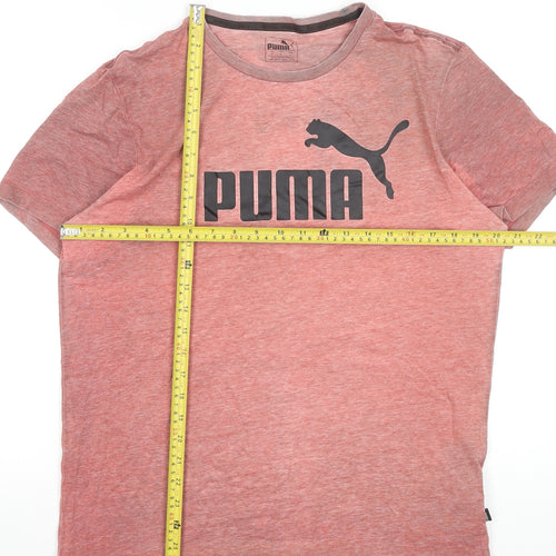 Puma Men's Red Graphic Logo Crew Neck Short Sleeve T-Shirt M