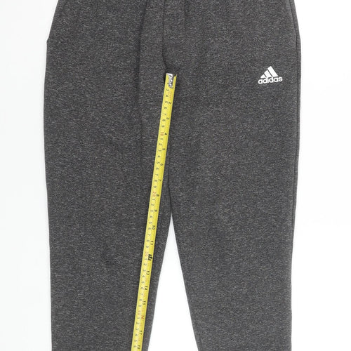 Adidas Men’s Grey Small Jogger Trousers Elastic Waist Tapered Fit