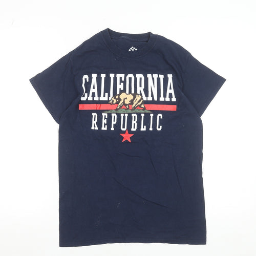 Point Sportswear Men's Blue California Republic Cotton T-Shirt Small
