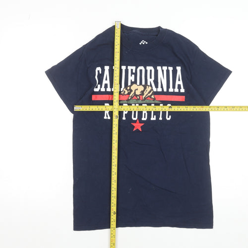 Point Sportswear Men's Blue California Republic Cotton T-Shirt Small
