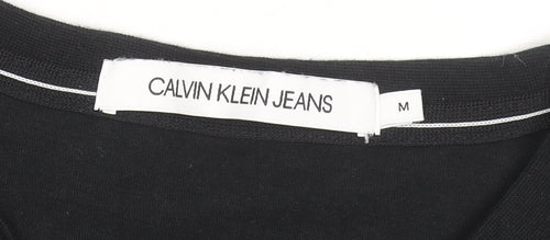 Calvin Klein Jeans Men's Black Cotton Logo T-Shirt Size M Regular Fit