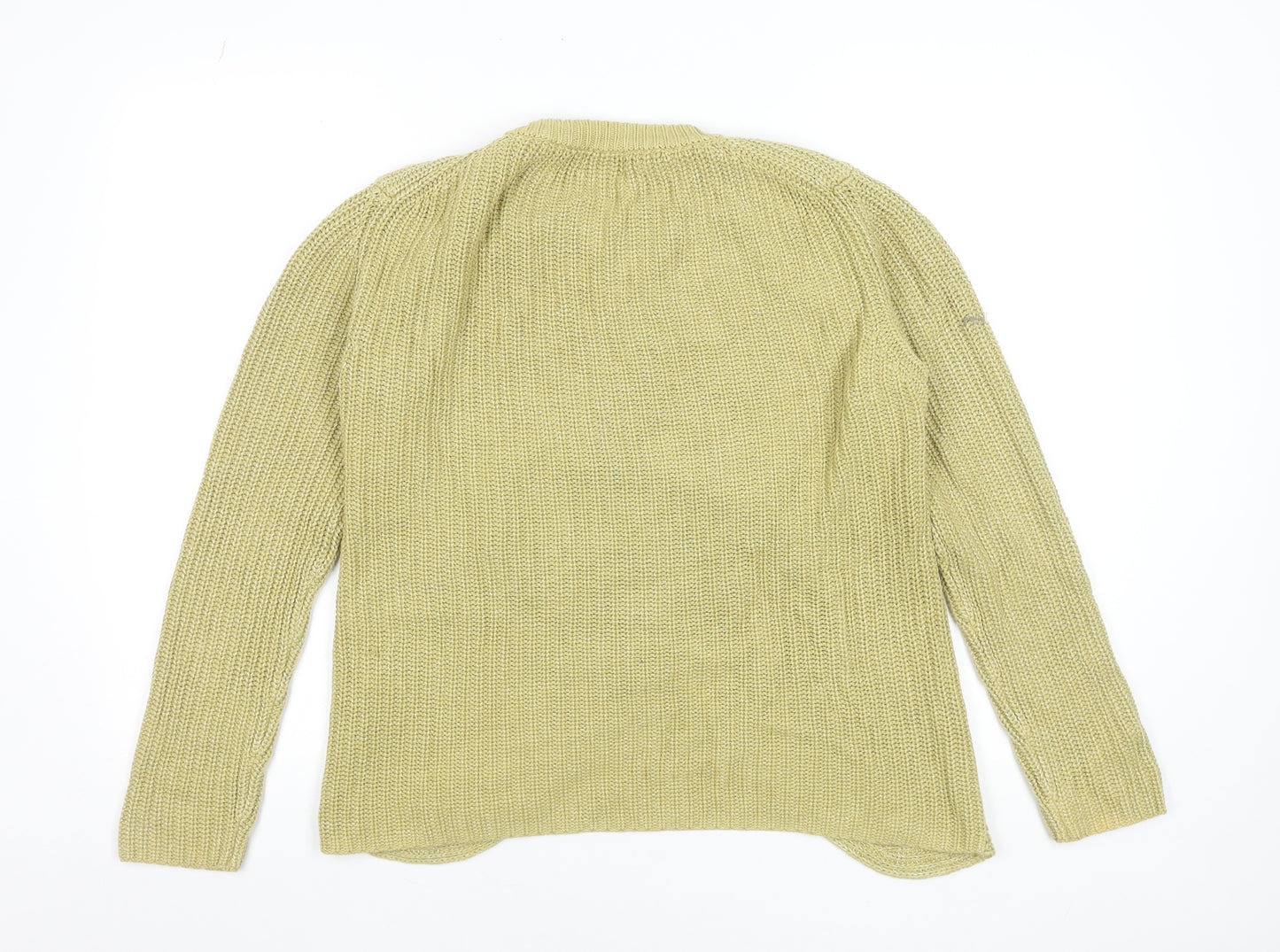 ALEXA Women’s Beige Chunky Knit Cotton Pullover Jumper Size M