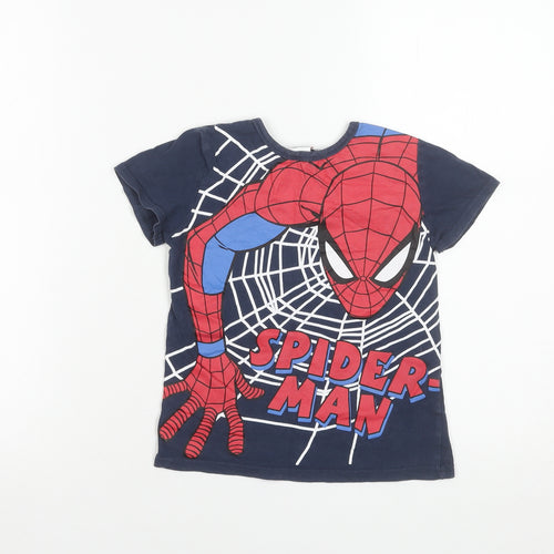 Marvel Boys Blue Spider-Man Graphic Cotton Short Sleeve T-Shirt 6-7 Years
