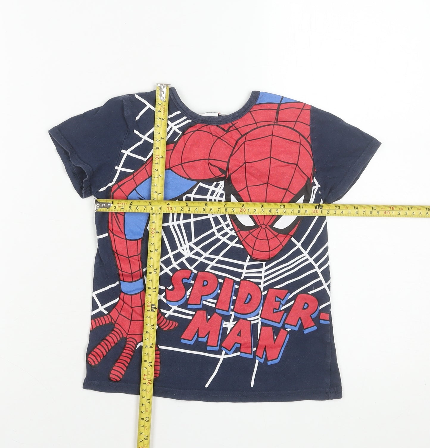 Marvel Boys Blue Spider-Man Graphic Cotton Short Sleeve T-Shirt 6-7 Years