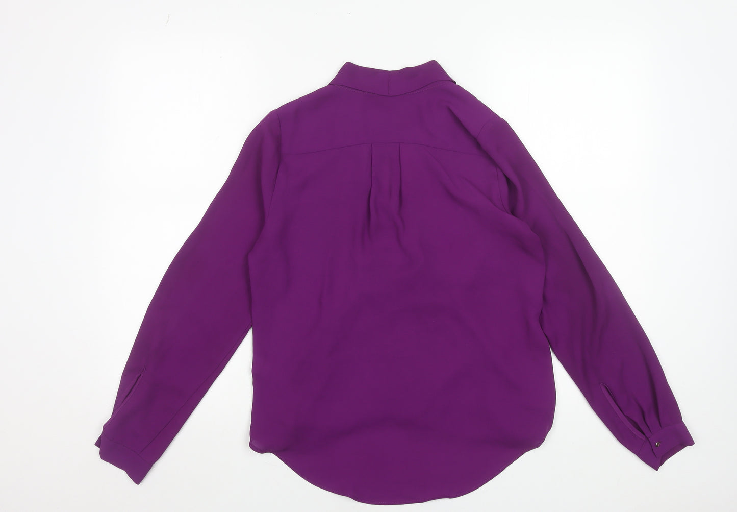 River Island Womens Purple Wrap Blouse UK 8 Long Sleeve V-Neck