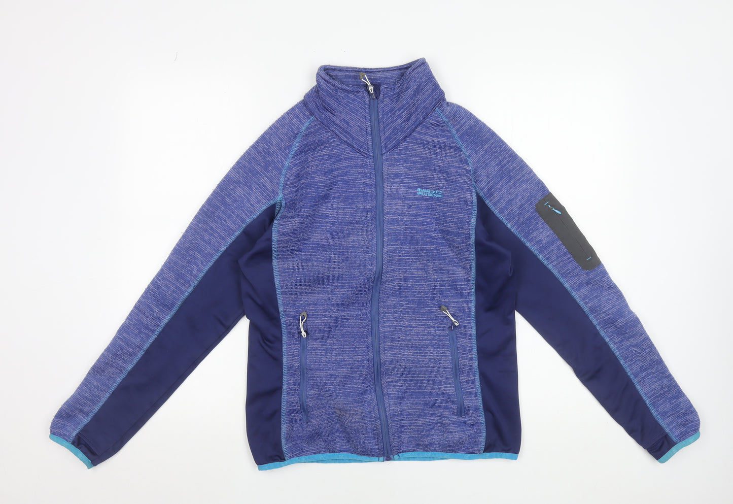 Regatta Women Blue Size 12 Soft Shell Full Zip Jacket
