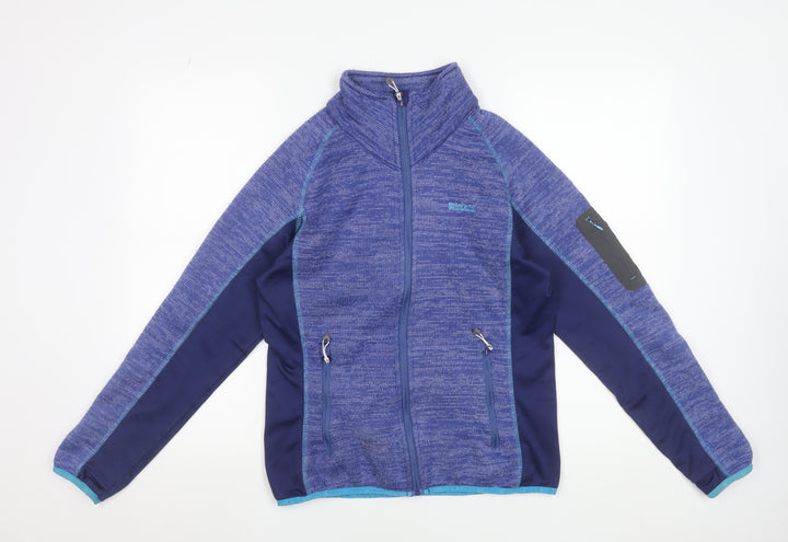 Regatta Women Blue Size 12 Soft Shell Full Zip Jacket