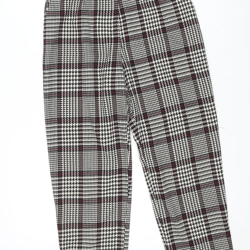 Topshop Women's Multicoloured Check High Rise Tapered Trousers UK 6