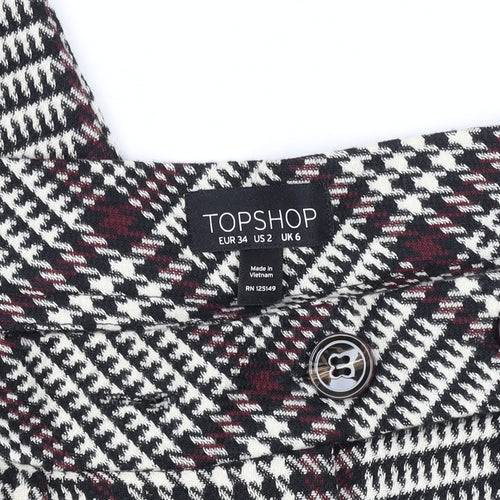 Topshop Women's Multicoloured Check High Rise Tapered Trousers UK 6
