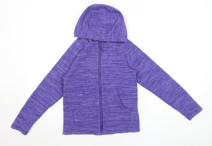 Mountain Warehouse Girls Purple Hooded Zip Fleece Jacket 9-10 Years