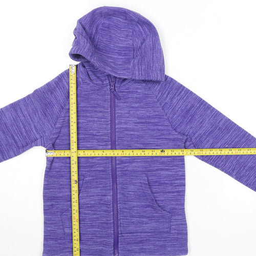 Mountain Warehouse Girls Purple Hooded Zip Fleece Jacket 9-10 Years
