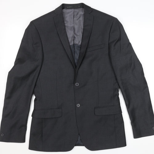 Men’s Black Regular Fit 36R Single-Breasted Suit Jacket