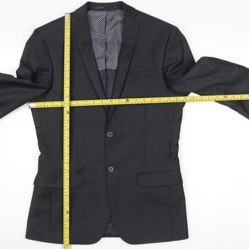 Men’s Black Regular Fit 36R Single-Breasted Suit Jacket