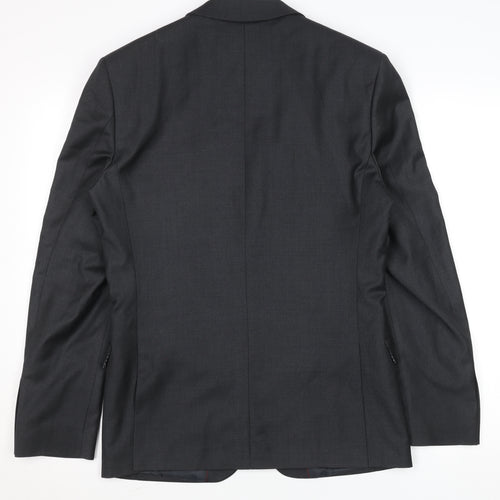 Men’s Black Regular Fit 36R Single-Breasted Suit Jacket