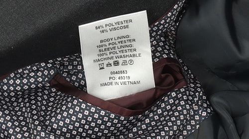 Men’s Black Regular Fit 36R Single-Breasted Suit Jacket