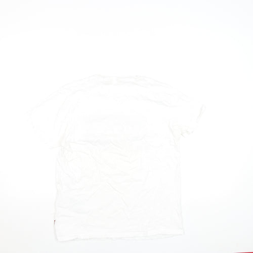 Levi's Men's White Logo Graphic Print Regular Fit T-Shirt M