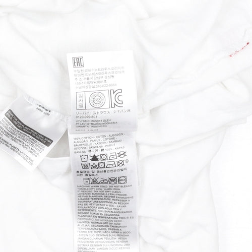 Levi's Men's White Logo Graphic Print Regular Fit T-Shirt M