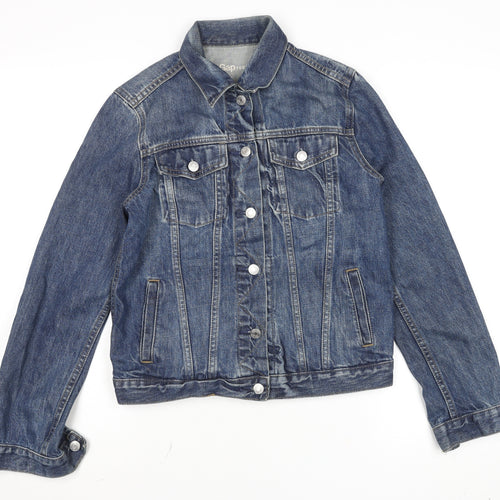 Gap Women’s Blue Denim Jacket Small Classic Long Sleeve Casual