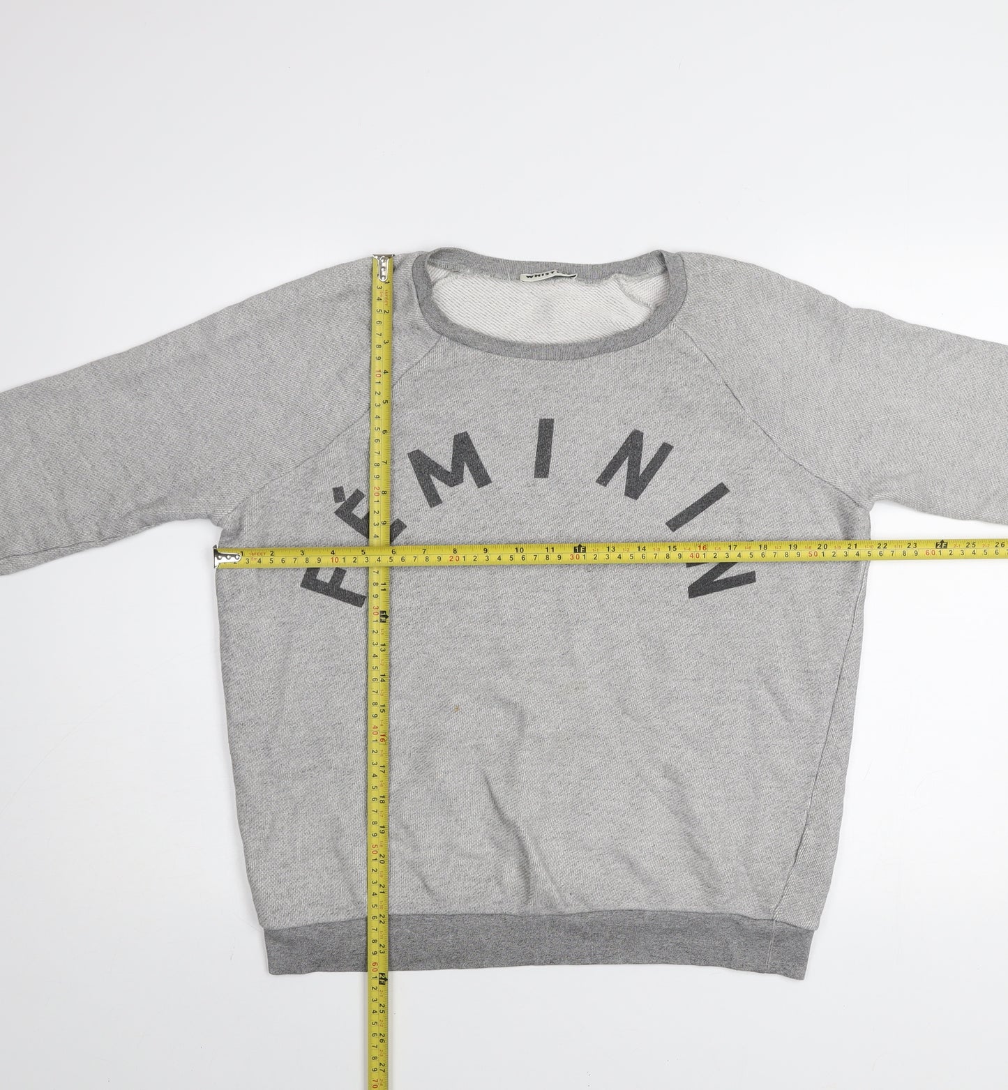 Whistles Women Grey Cotton Blend Pullover Sweatshirt UK 10