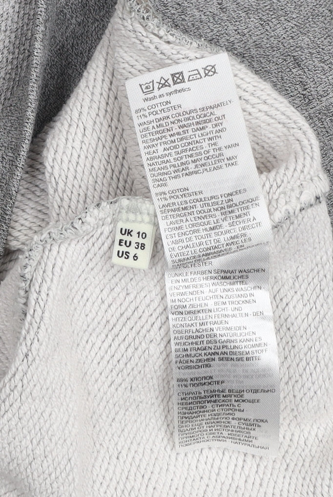 Whistles Women Grey Cotton Blend Pullover Sweatshirt UK 10