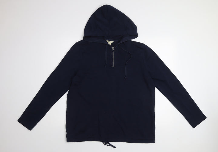 G.H. Bass & Co. Men's Blue Pullover Hoodie Size L Cotton Blend
