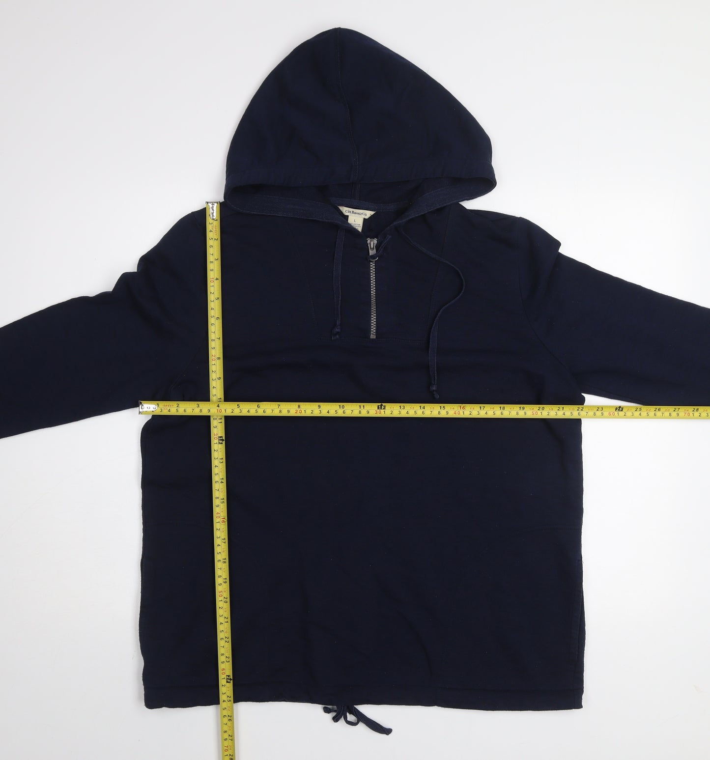 G.H. Bass & Co. Men's Blue Pullover Hoodie Size L Cotton Blend