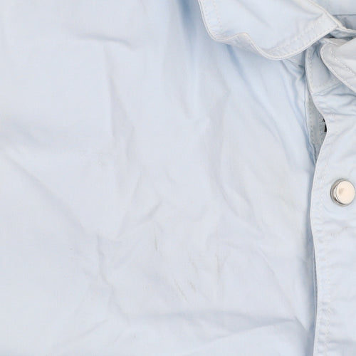 Zara Man Blue Slim Fit Long Sleeve Button-Up Shirt Size L