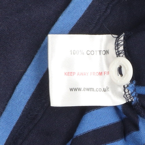 James Pringle Men's Blue Striped Collared Rugby Sweatshirt Size S