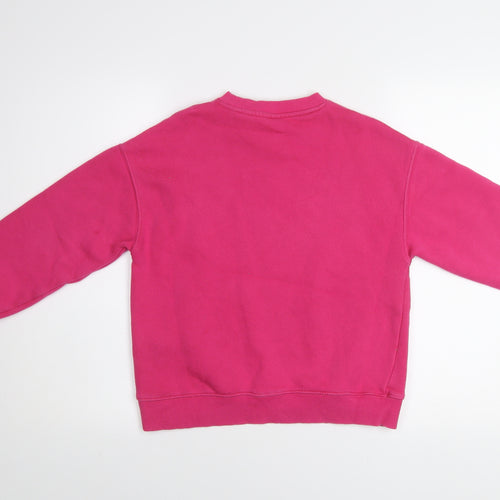 Zara Girls Pink Barbie Sweatshirt 9-10 Years Rhinestone Crew Neck Pullover