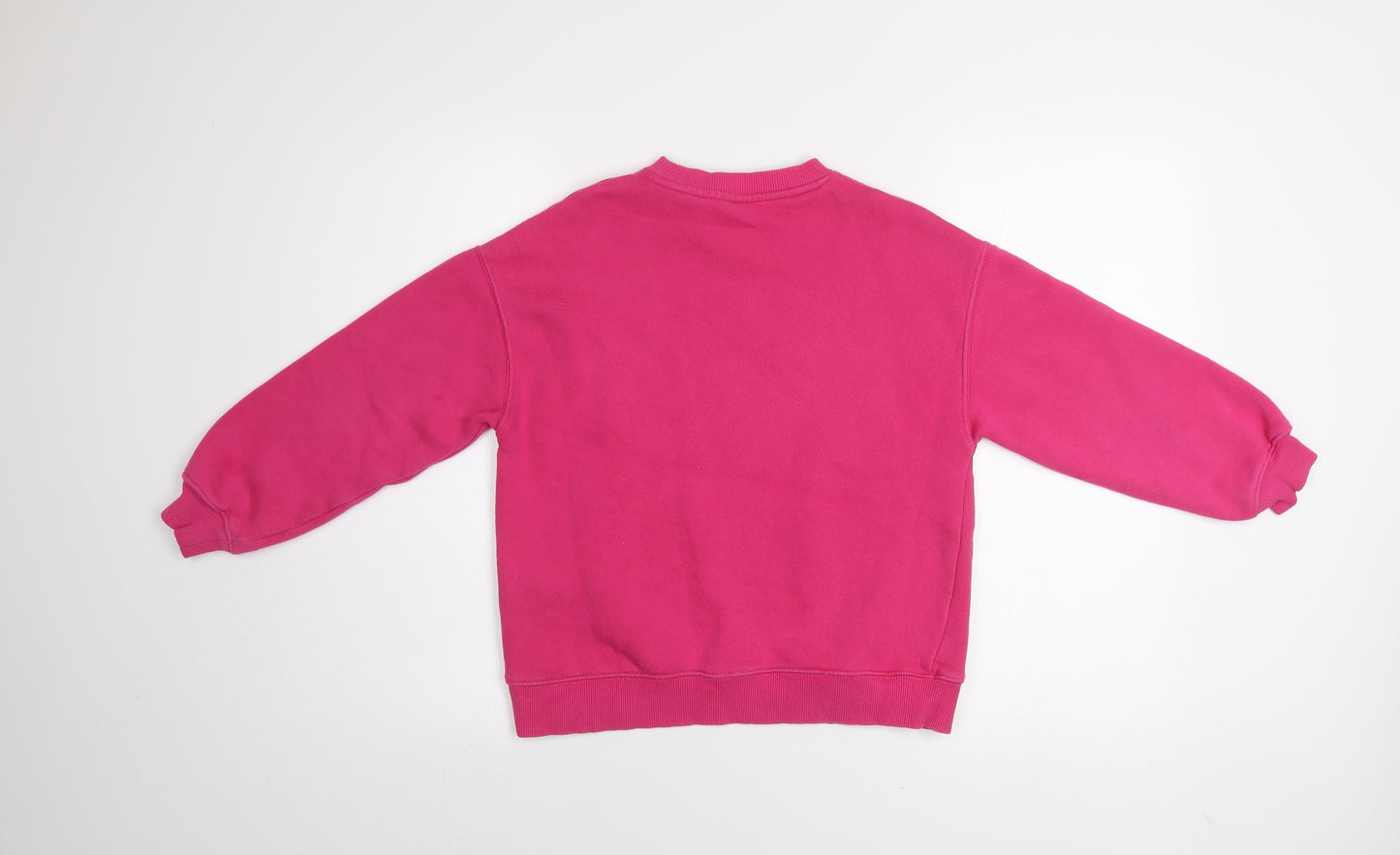 Zara Girls Pink Barbie Sweatshirt 9-10 Years Rhinestone Crew Neck Pullover