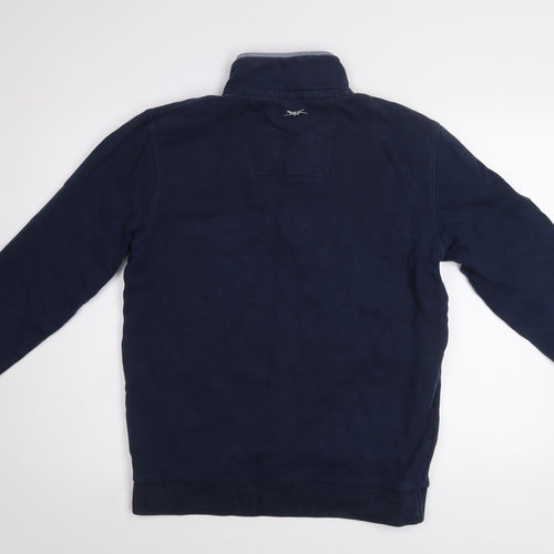 Crew Clothing Co. Men's Blue 1/2 Zip Cotton Sweatshirt Size S