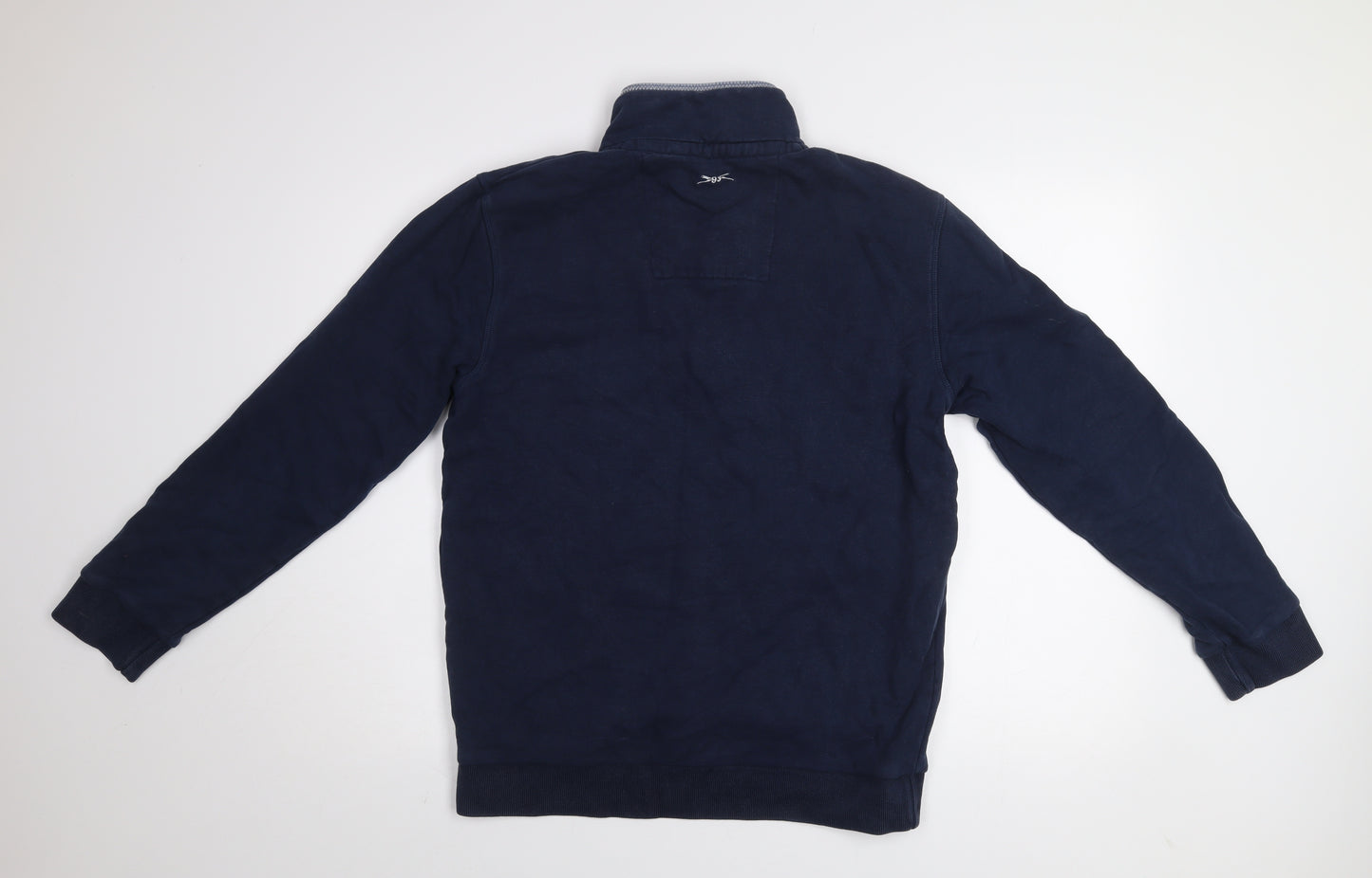 Crew Clothing Co. Men's Blue 1/2 Zip Cotton Sweatshirt Size S
