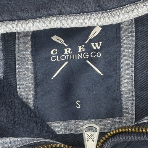 Crew Clothing Co. Men's Blue 1/2 Zip Cotton Sweatshirt Size S