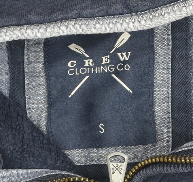 Crew Clothing Co. Men's Blue 1/2 Zip Cotton Sweatshirt Size S