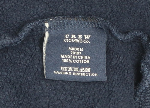 Crew Clothing Co. Men's Blue 1/2 Zip Cotton Sweatshirt Size S