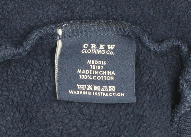 Crew Clothing Co. Men's Blue 1/2 Zip Cotton Sweatshirt Size S