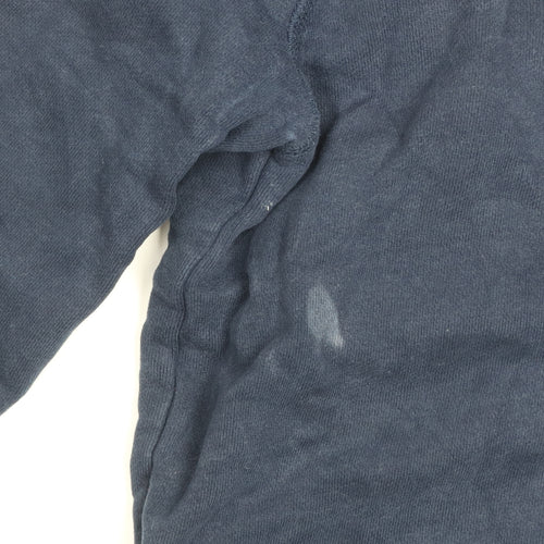 Crew Clothing Co. Men's Blue 1/2 Zip Cotton Sweatshirt Size S
