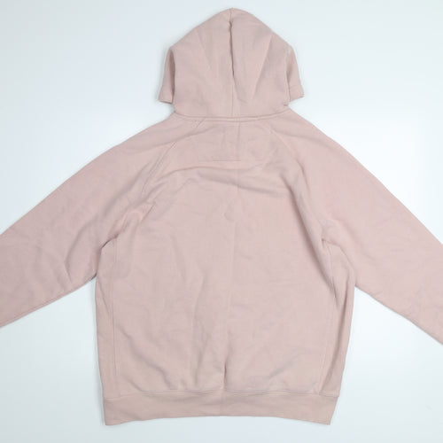 Lands' End Men's Pink Pullover Hoodie Size L Fleece Cotton Blend