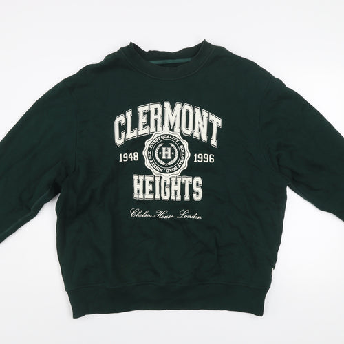 River Island Men's Green XL Pullover Sweatshirt Clermont Heights Logo