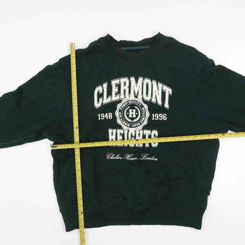 River Island Men's Green XL Pullover Sweatshirt Clermont Heights Logo