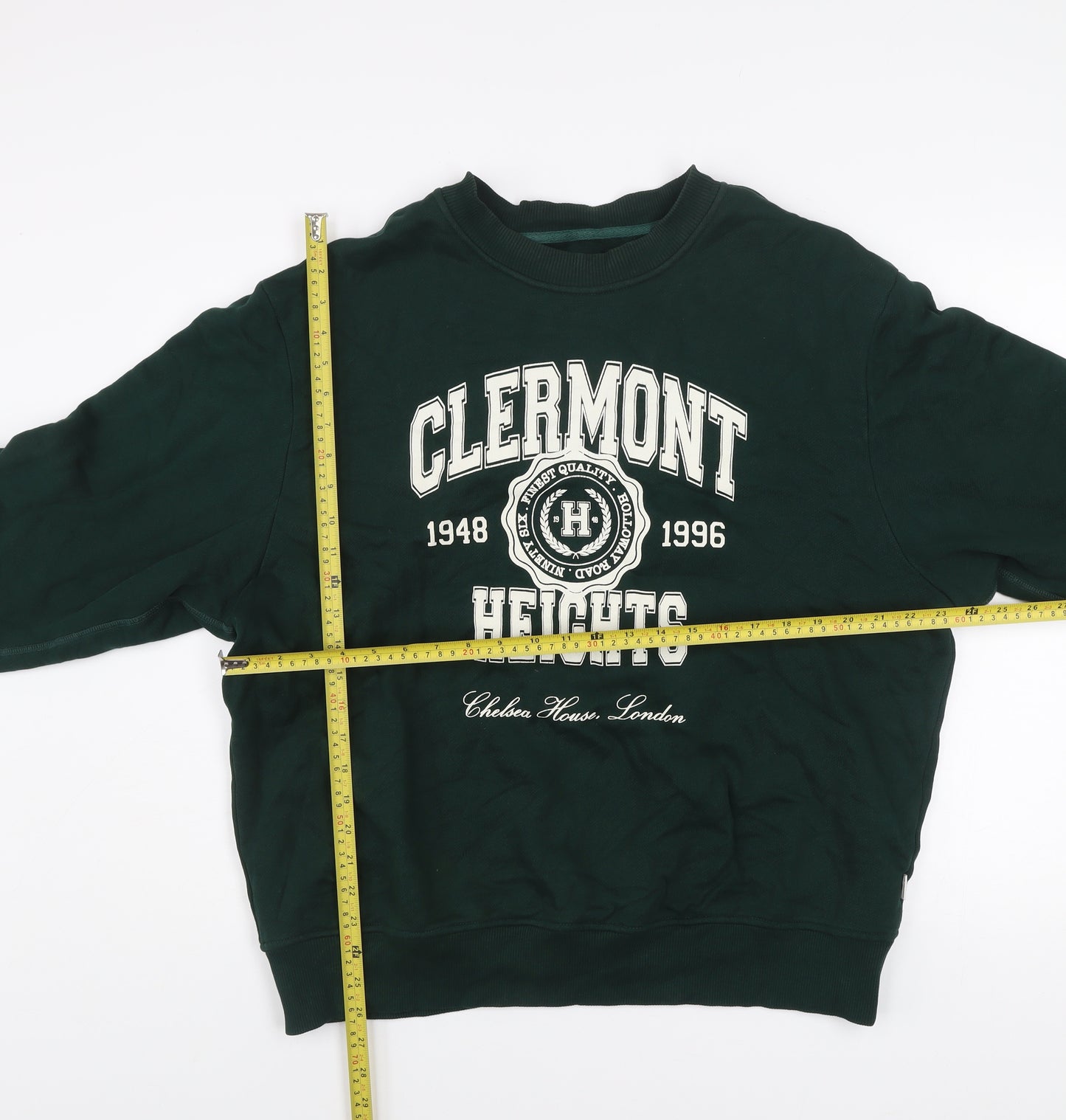 River Island Men's Green XL Pullover Sweatshirt Clermont Heights Logo