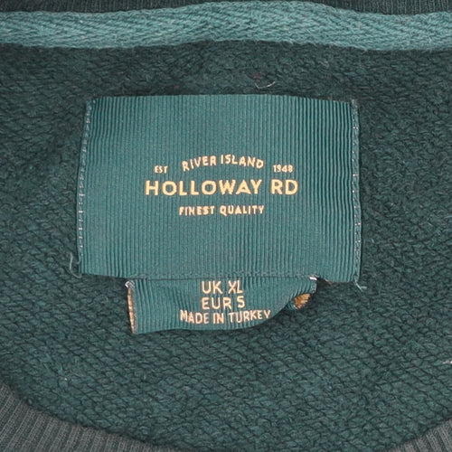 River Island Men's Green XL Pullover Sweatshirt Clermont Heights Logo